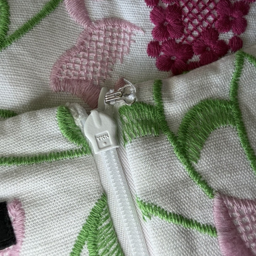TALBOTS Embroidered Floral Shift Dress Sz 8 Garden Party Cottagecore Coquette ** - Picture 6 of 10